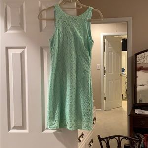 Everly sea foam green lace dress